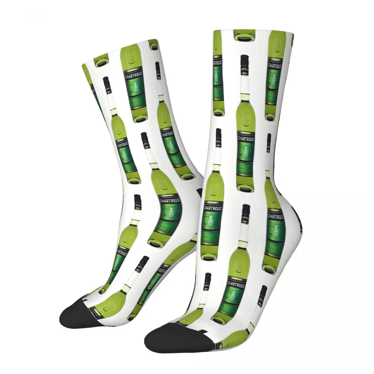 Green Chartreuse Bottle Oil Painting Drink Socks Male Mens Women Spring Stockings Printed