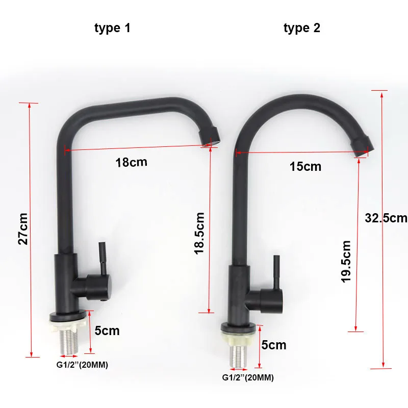 Stainless Steel Kitchen Faucet Water Purifier Single head Cold water Taps Rotation Deck Mount Handle Faucet K5