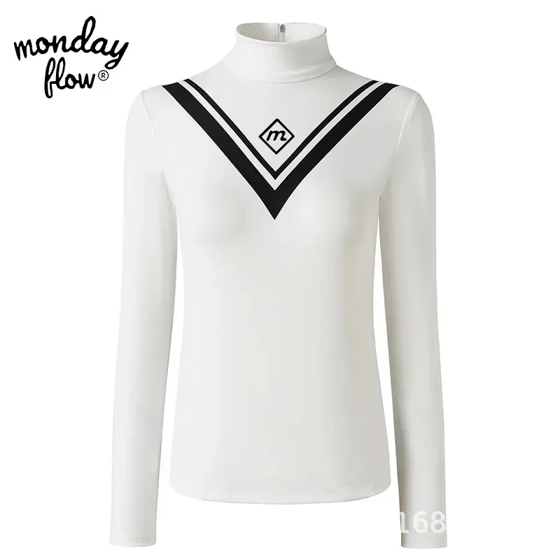 

Mondayflow Golf Apparel Women's Long Sleeve Sunscreen Quick Drying Jersey T-shirt Color Contrast Durable High Quality Sportswear