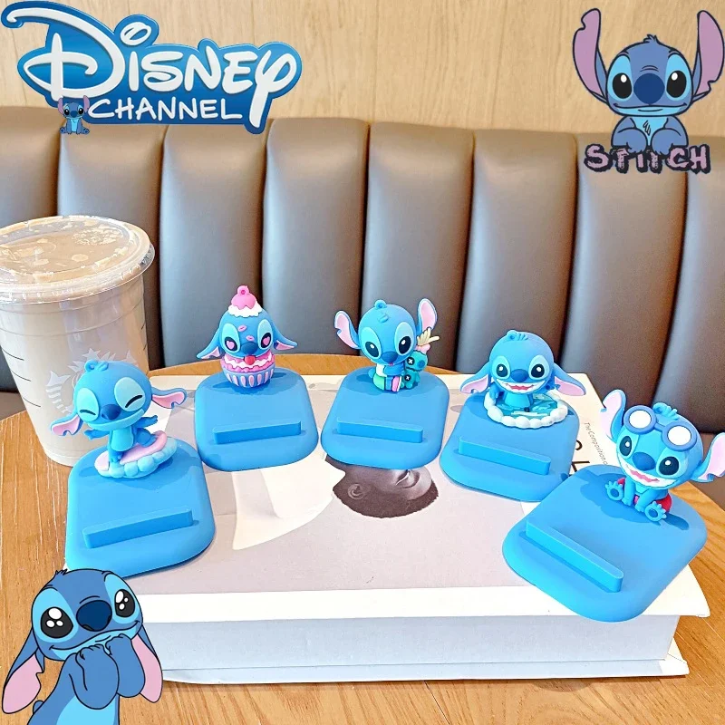 

Disney Stitch Mobile Phone Holder Anime Figures Modeling Mobile Lazy Holder Portable Foldable Multi-functional Office Decoration