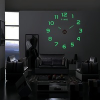 Large 3D Wall Clock Luminous Classic Wall Clocks DIY Digital Clock Wall Watches Stickers Silent Clock for Home Living Room Table