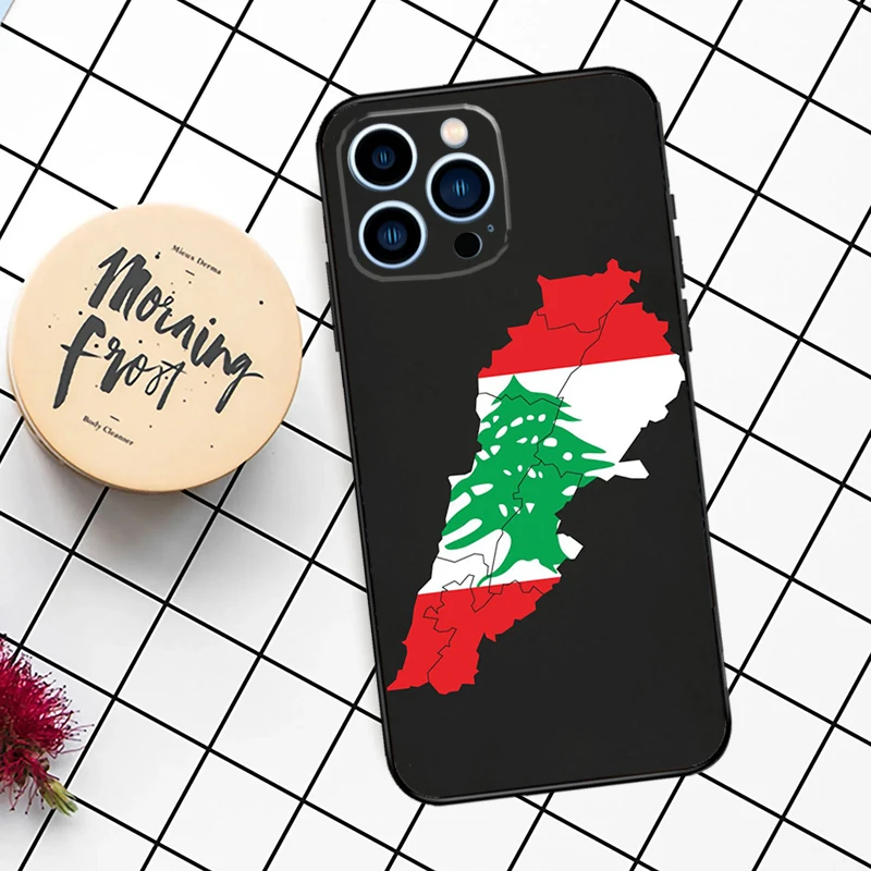 Lebanon Flag Map Case For iPhone 16 15 14 11 12 13 Pro Max Mini X XR XS Max 7 8 16 15 Plus Cover Funda