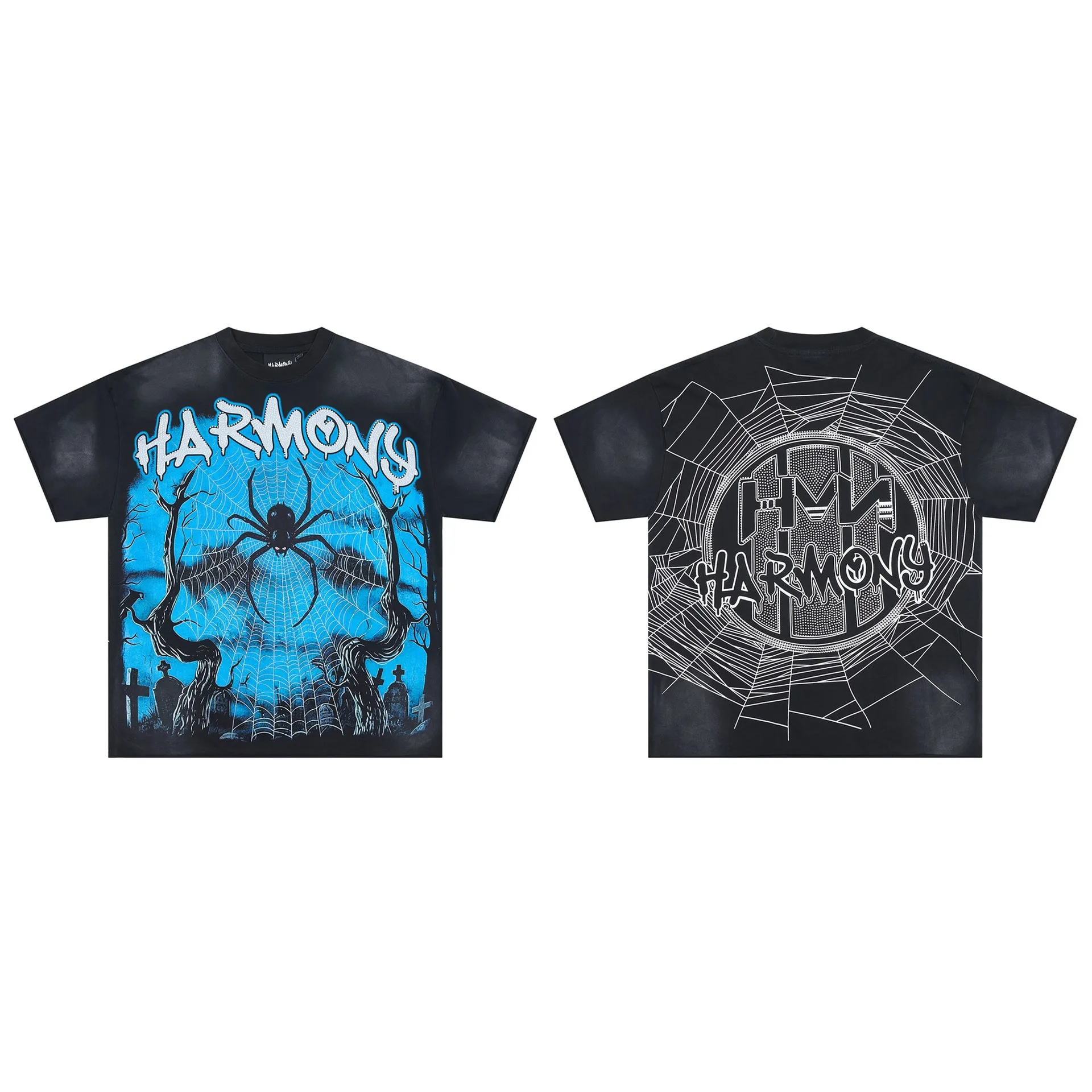 Harmony Trendy Spider Beaded Short-Sleeved T-Shirt - Perfect for Summer Streetwear for Both Men and Women
