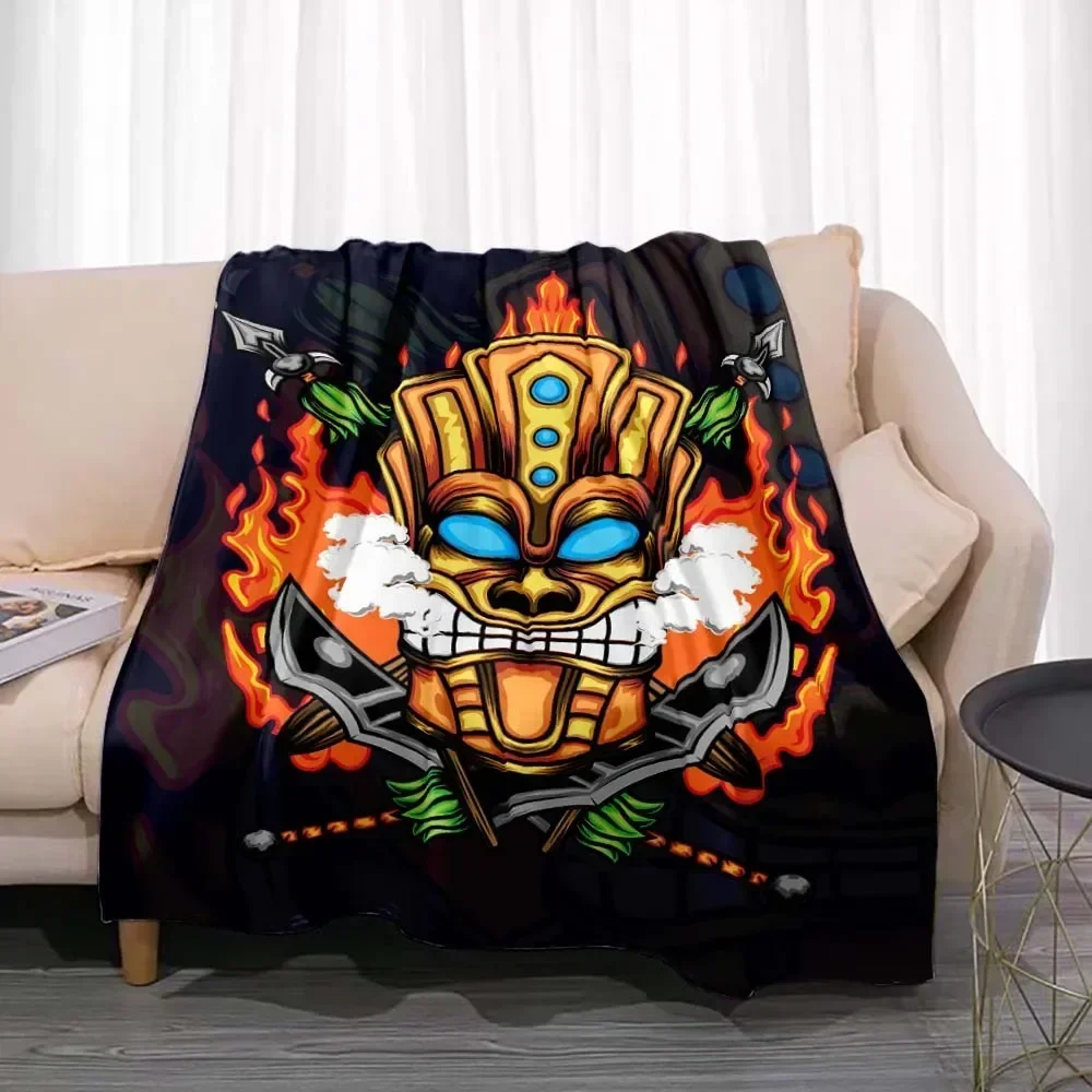 Tiki Bar Fashion Flannel Throw Blanket Summer Beach Aloha Hawaii Funny Accessories Man Cave Party Home Decor for  Pub Club