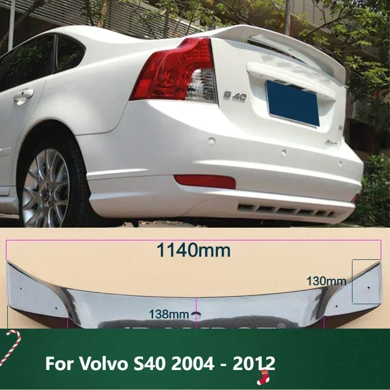 

New！ Car Trunk Spoiler For Volvo S40 2004 - 2012 Carbon Fiber FPR Auto Rear Trunk Wing Refit Accessories Spoiler