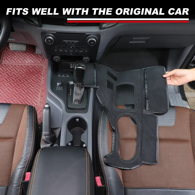 

Черная защитная накладка на центральную консоль автомобиля, аксессуары для интерьера автомобиля для Ford Ranger Wildtrak T6 T7 T8 2015-2021