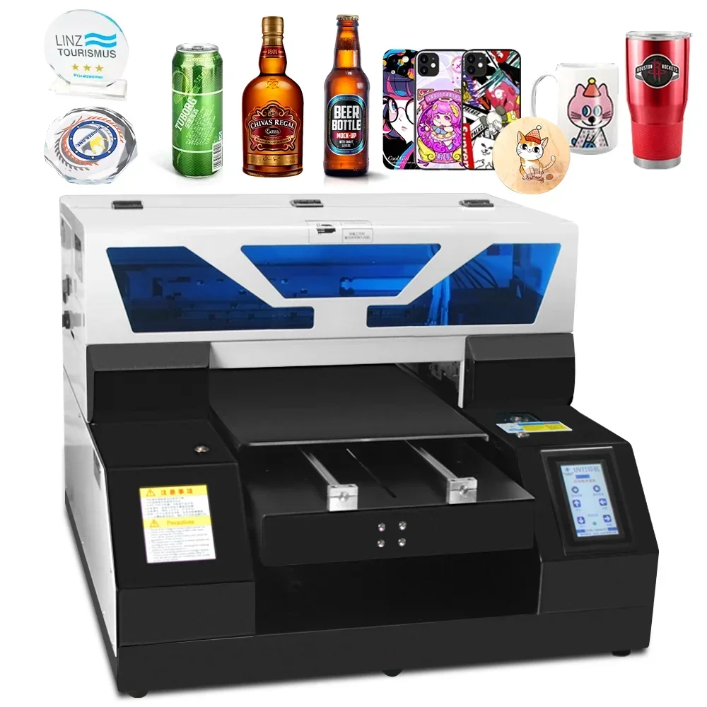 

VEVOR A3 UV Bottle Printing For Phone Case Glass Wood Acrylic A4 UV Flatbed Printer Sticker Label Printer UV Printer For Bottle