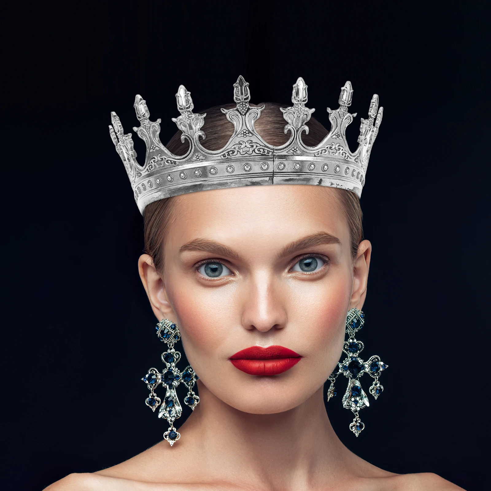 

Vintage Crown Headpiece Royal King Crown For Men Women Medieval Costumes Party Prom Baroque Tiaras Birthday Photo Props