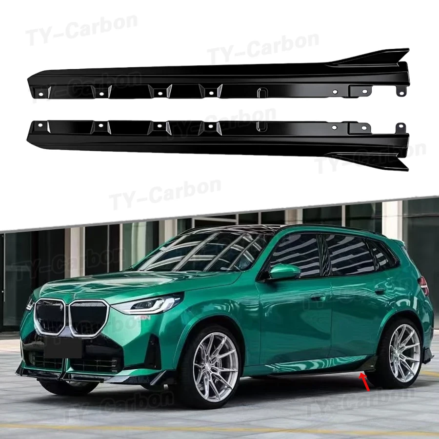 VTEN Style Gloss Black Side Skirts Lip Extensions Trim For BMW X3 G45 G48 2025+ Side Skirts Trims Car Accessories Bodykits
