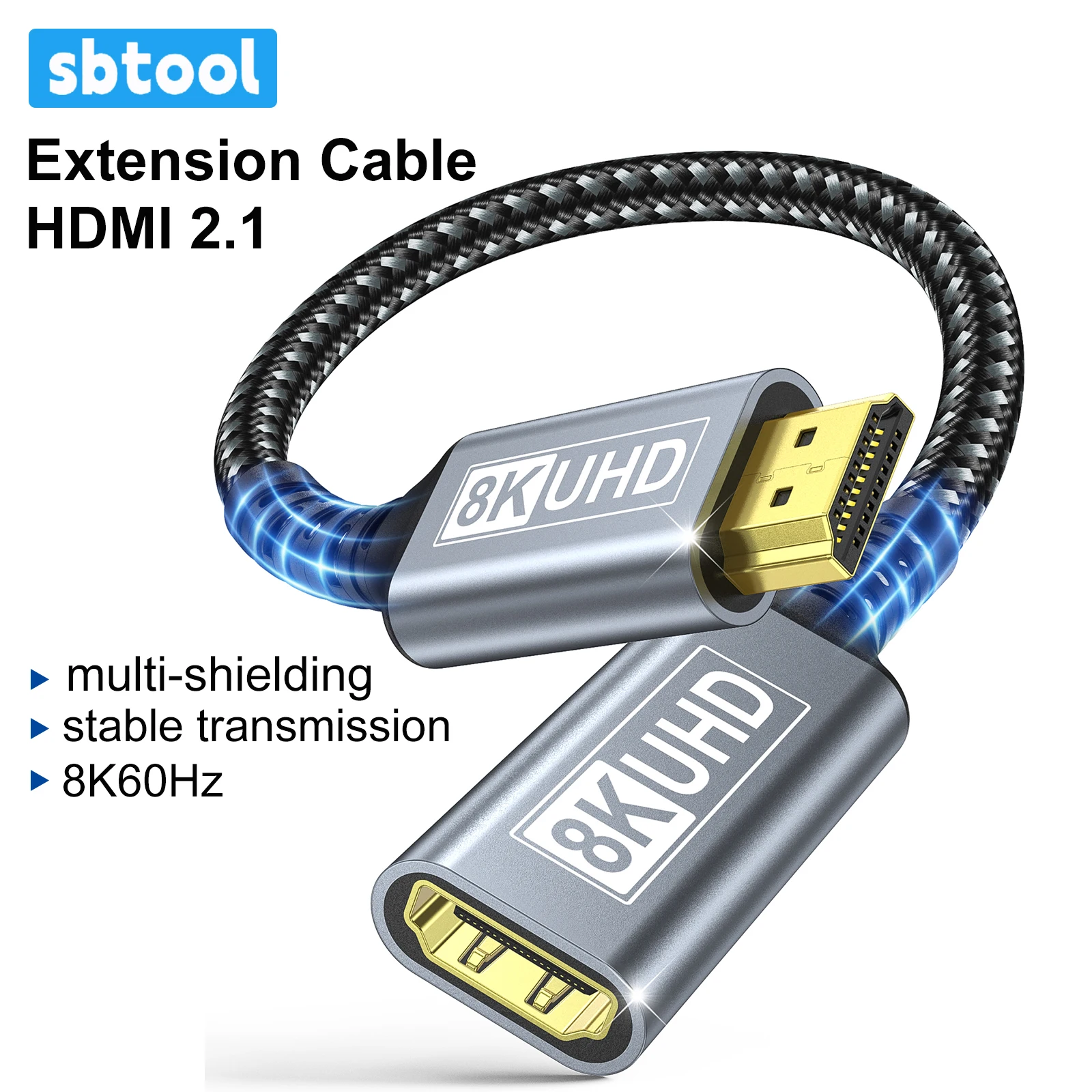 8K 60Hz HDMI 2.1 Extension Cable Male to Female HDR 4K 120Hz HDMI Extender Cord for Gaming Monitor PC TV