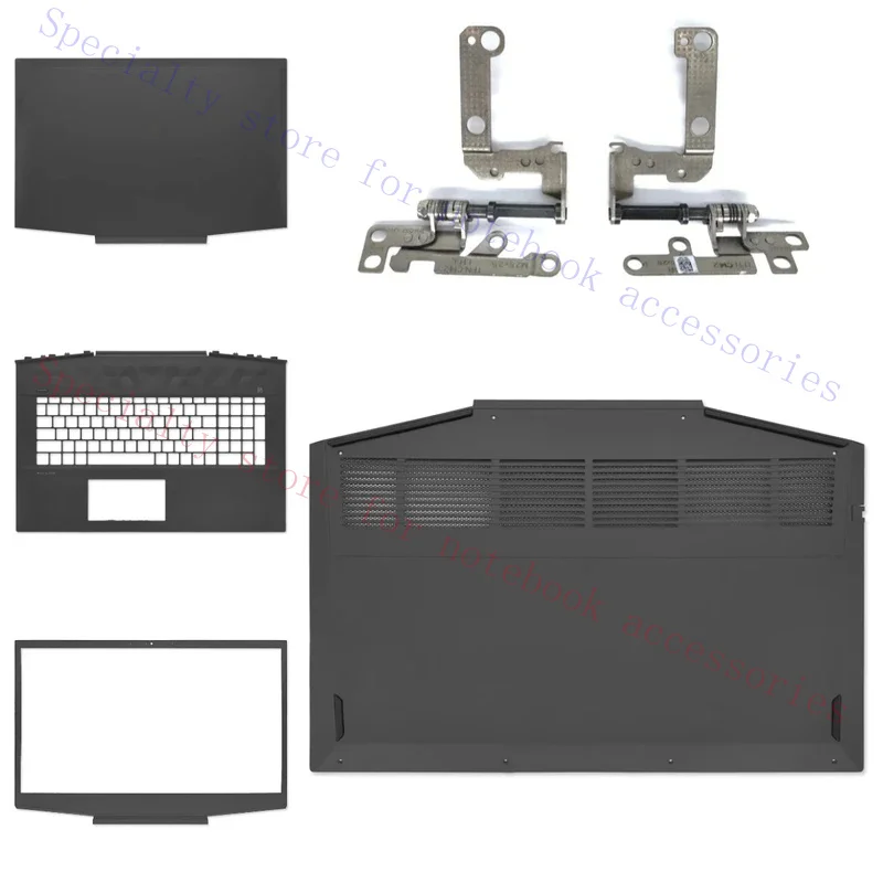 Shell Light and Shadow Elf 5 Plus 17-CD TPN-C142 top cover screen bezel, palm rest, bottom case, keyboard hinge, and vent