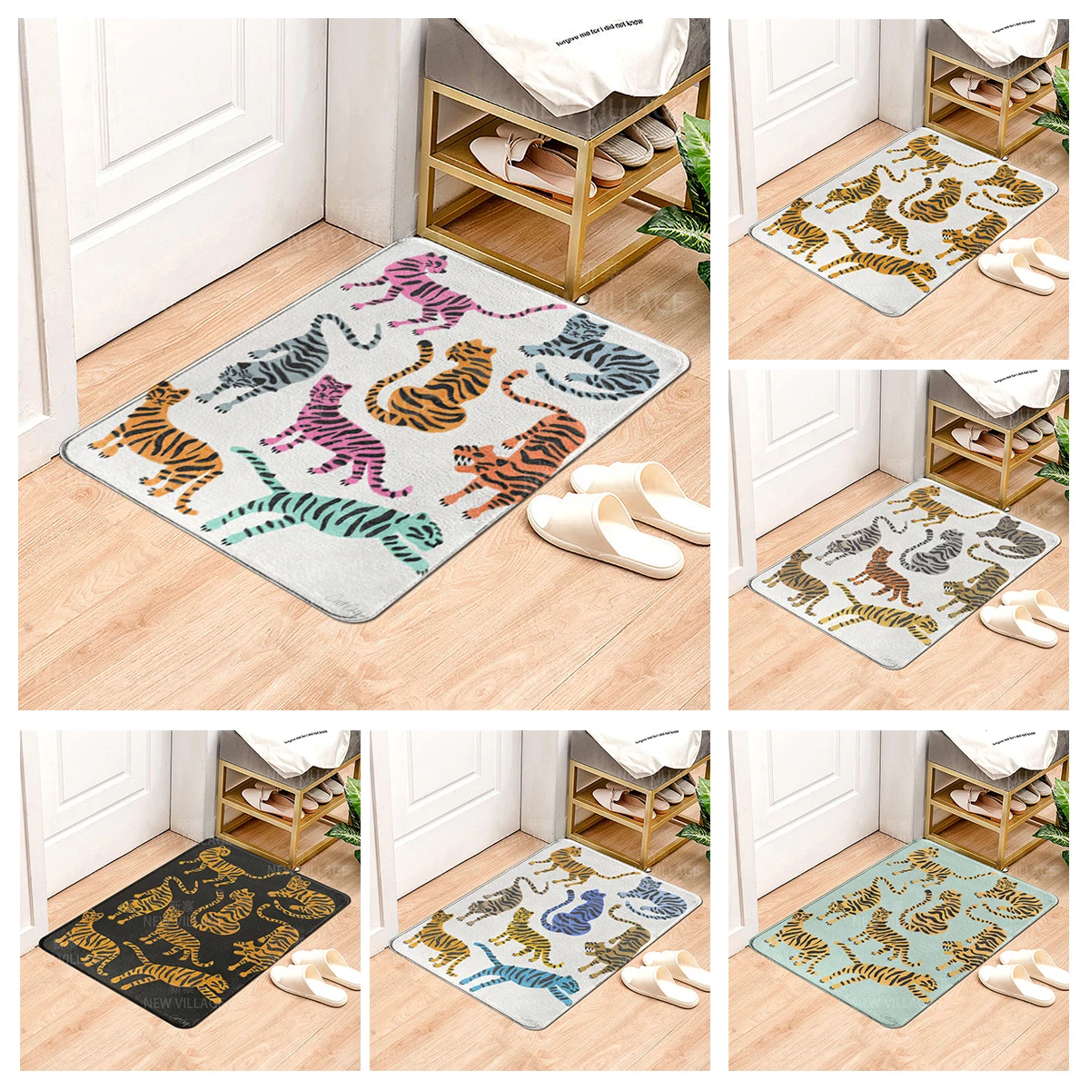 House entrance carpet Home door tiger  mat Modern Nordic style Room Bath mat Foot bathroom non-slip Kitchen water absorption