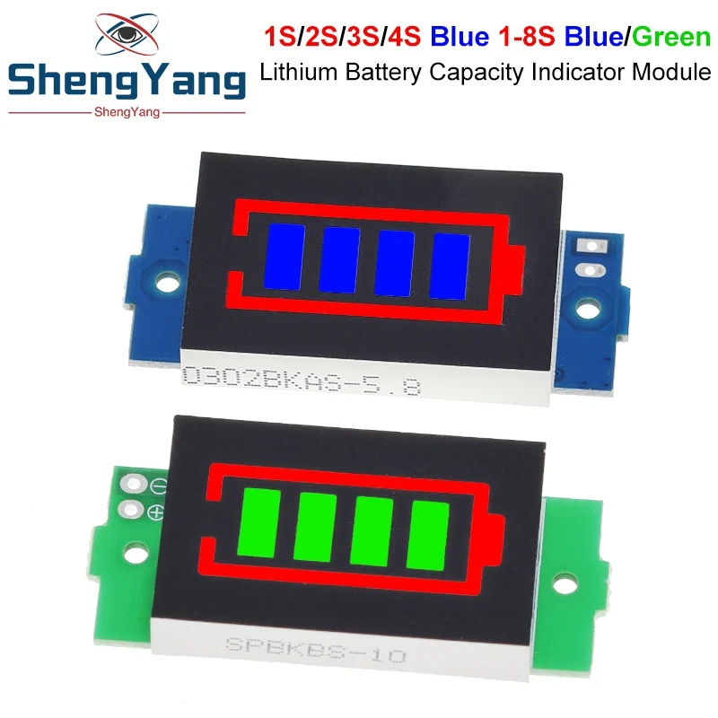 TZT 1S 2S 3S 4S Single 3.7V Lithium Battery Capacity Indicator Module 4.2V Blue Display Electric Vehicle Battery Power Tester image 5