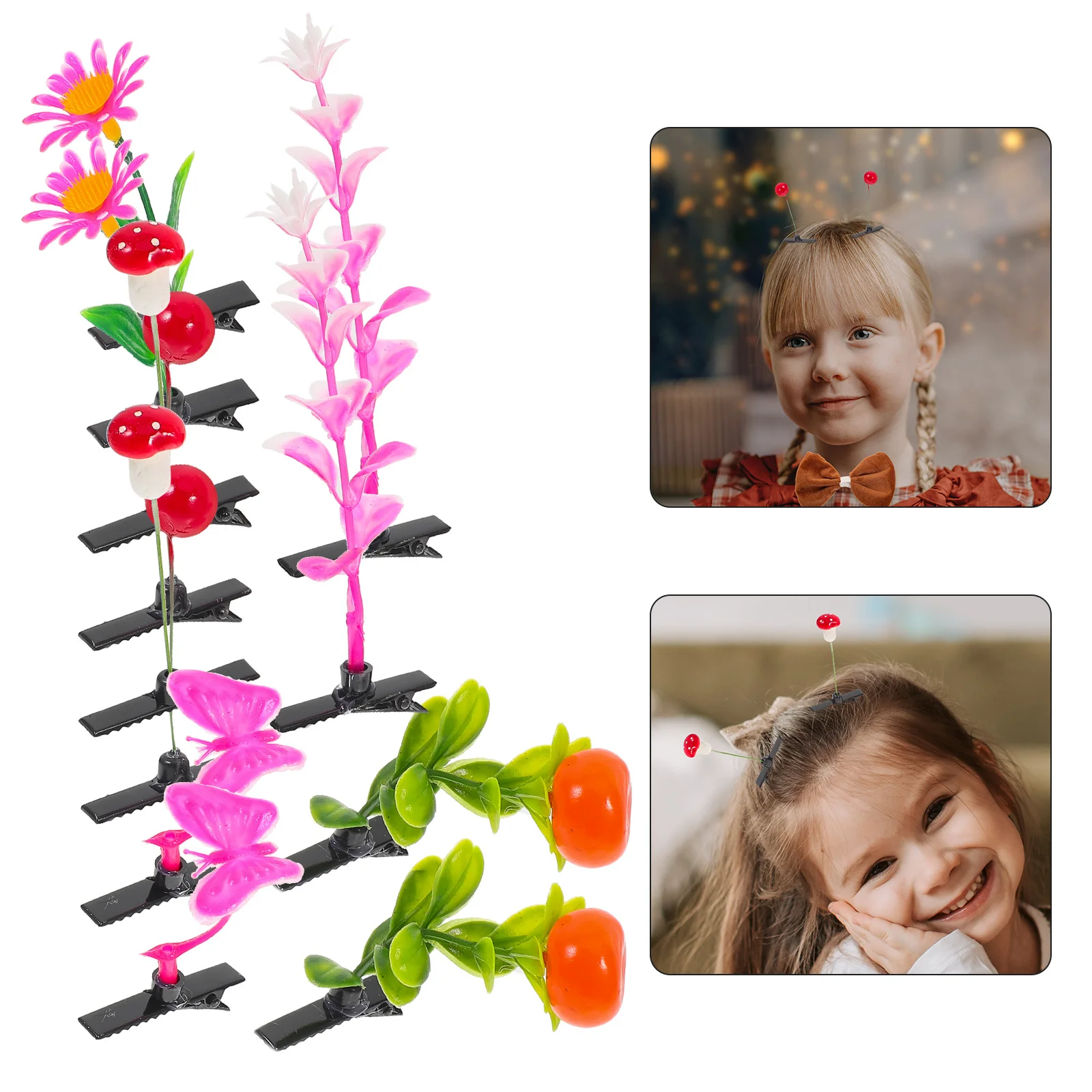 

12Pcs Simulation Flower Hair Clips Realistic Plant Inspired Design Hair Accessories Fun Styling Hairpins for All