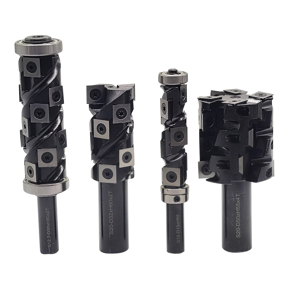 CNC Spiral Double Bearing Trimming  Premium  Router Bit with Replaceable Blades Spiral Milling Cutter with Gong  for W