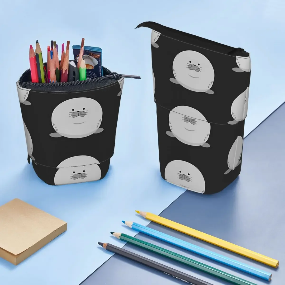 

Cute Chonky Seal Reversible Pencil Case for Students Gifts Pen Box Pencil Bag Stationery Supplies Pen Holder Bag