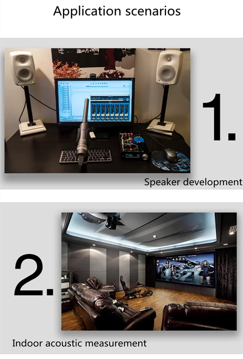 MiniDSP-Micrófono de prueba de ruido de campo de sonido UMIK1, medición de acústica ambiental, USB, calibración tipo C, UMIK-1