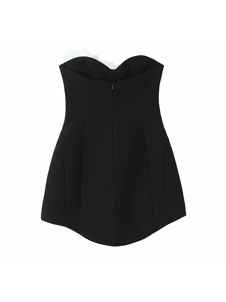 Mini abito a fiori di nuova moda da donna Abiti senza maniche senza schienale alla moda autunnale femminile