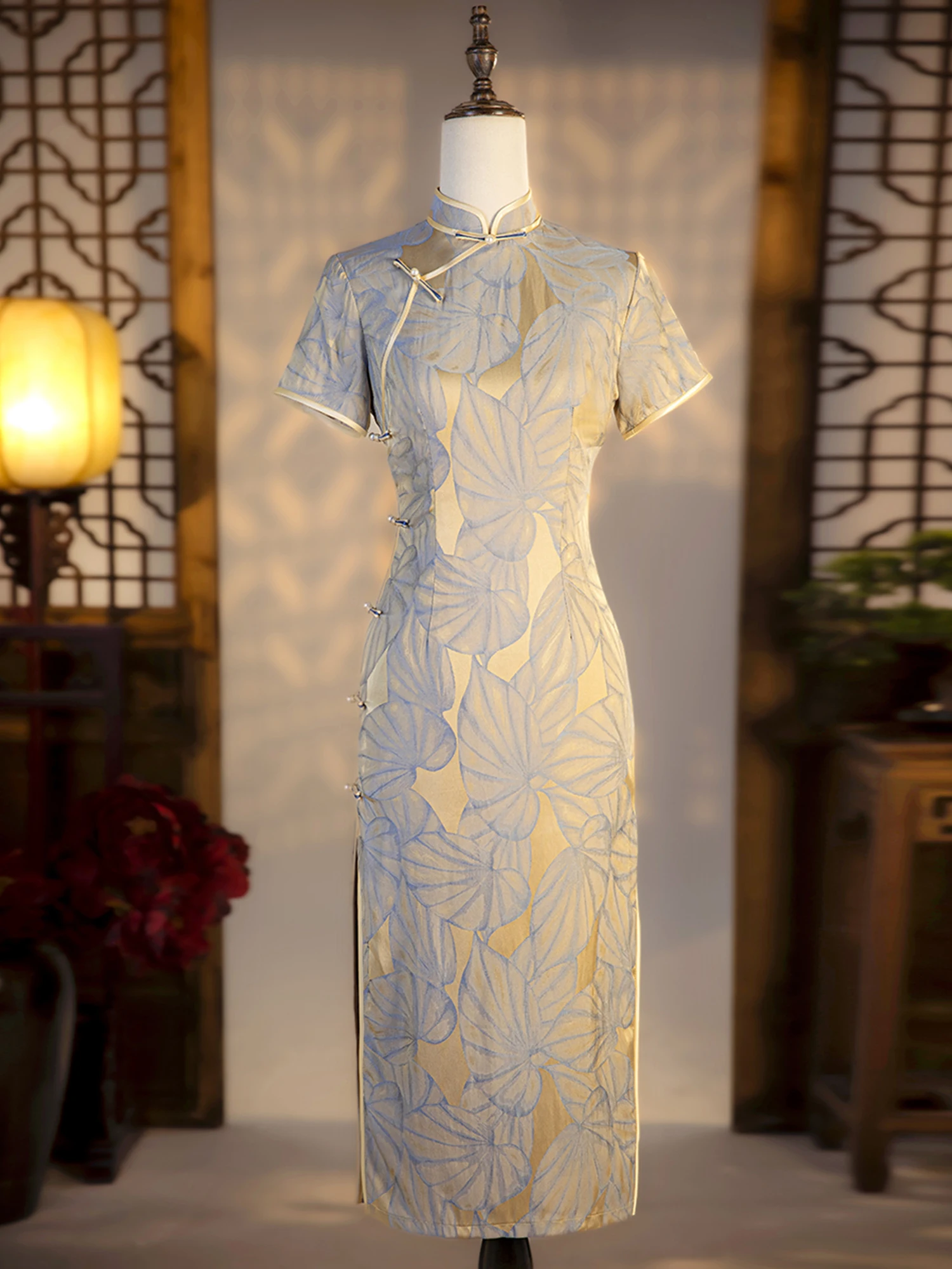 

ay Yellow Young Ele Floral Embroidery Summer New Sle Chinese Sle Reformed Dr Mom's National Sle Dr