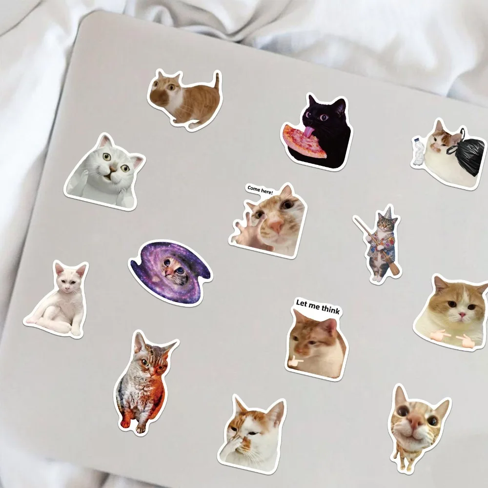 50pcs New MEME Network Popular Cat Stickers Animals Cartoon Funny Cat Stickers Various DIY Graffiti Stickers Luggage