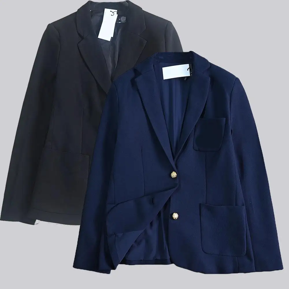 

Облегающий женский костюм 2022, новый костюм Jaet, универсальный одинарный металлический синий комбинезон с вышитым узором, рабочая одежда, длинное торжественное пальто све