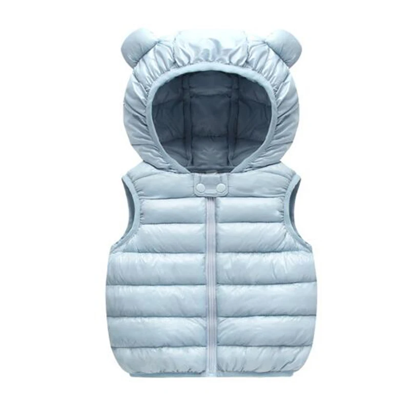 2022 Autumn Children Warm Down Vest Baby Cotton Waistcoat Winter Kids Outerwear Vest Children Clothing Boys Girls Hooded Jackets