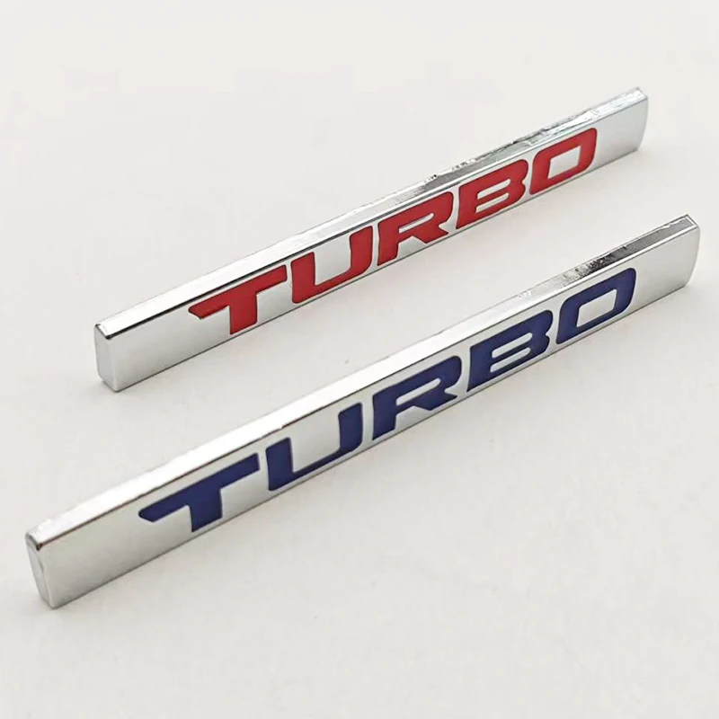 3D Metal Car Letters Logo Turbo Emblem Car Rear Trunk Sticker Fender Side Turbo Badge for Honda Hyundai Toyota Nissan Mazda