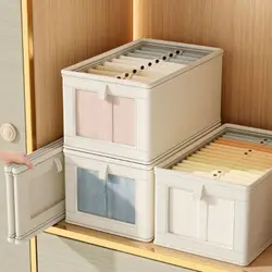 Clothes Organizer Pants Sweater Storage Cabinets Drawers Organizer Jeans with Lid Storage Box Wardrobe Storage Organizers