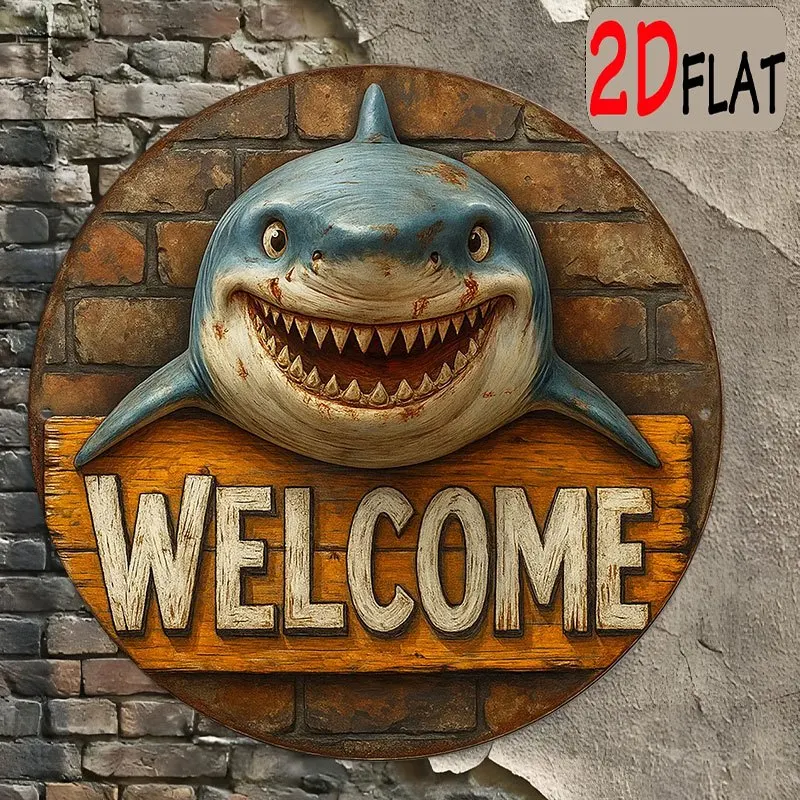 1 Shark Welcome Sign Suitable for Ocean-Themed Parties, Bars