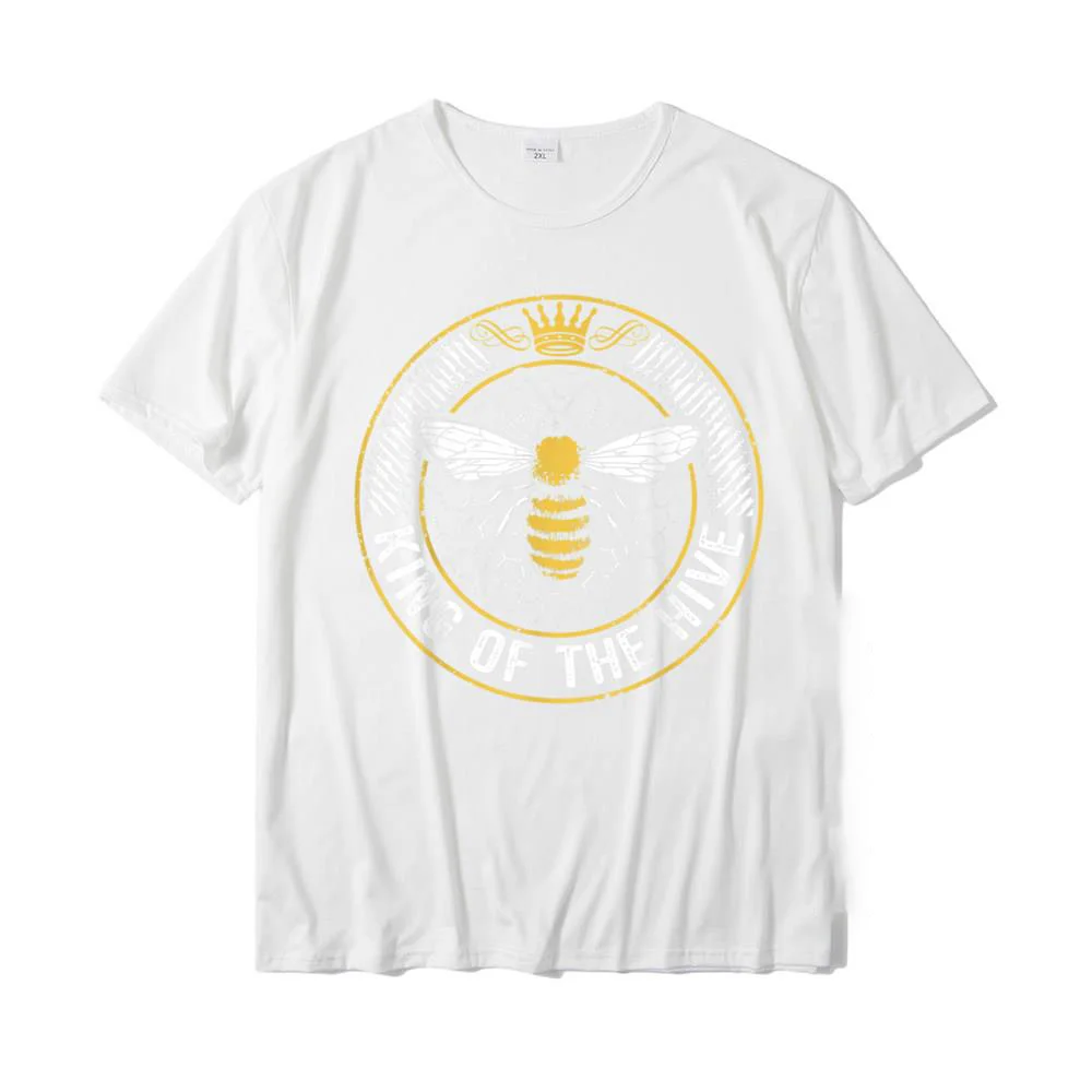 King Of The Hive Beekeeper Bee Lover Honey T-Shirt Normal T Shirt For Adult Cotton Tees Normal Discount Fashion Streetwear