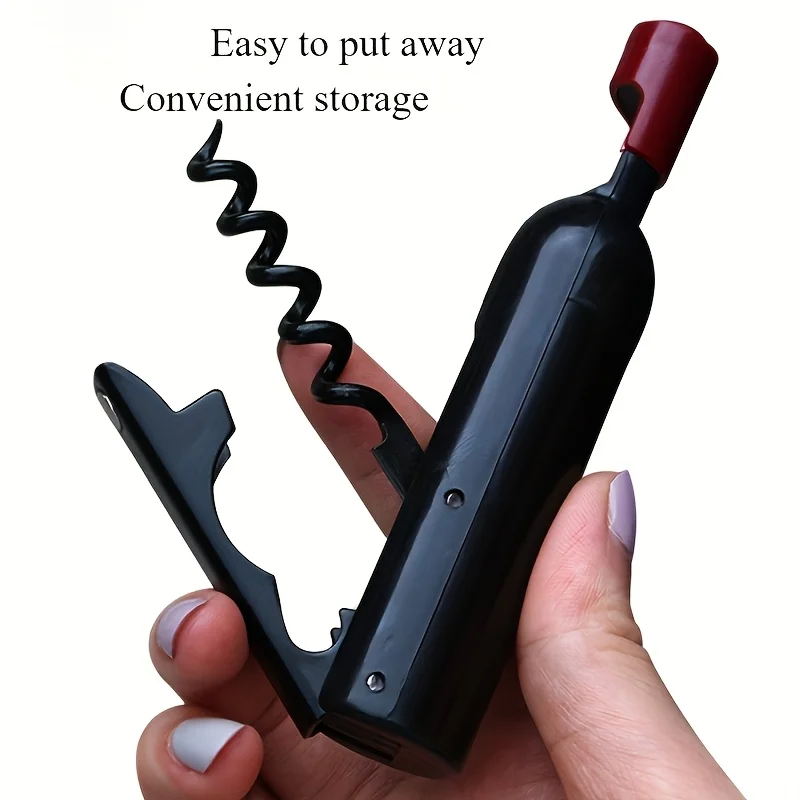 Multi functional creative red wine bottle opener, portable beer bottle opener, red wine bottle shape refrigerator sticker
