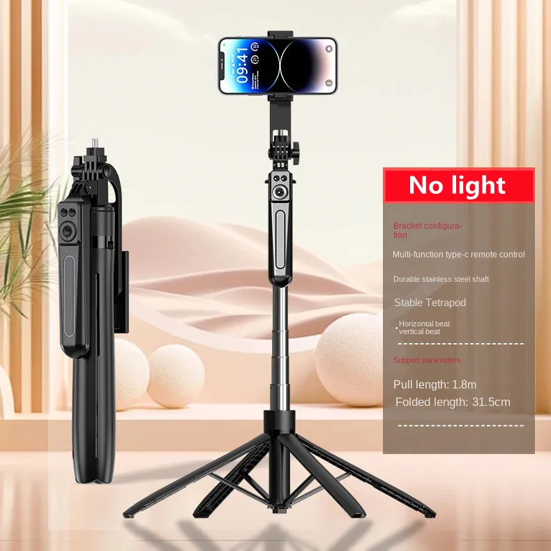 FANGTUOSI Neue 180 cm kabellose Selfie-Stick-Halterungen mit Telefonhalter, Stativ für Smartphone, Kameraständer mit Bluetooth-Auslöser 5