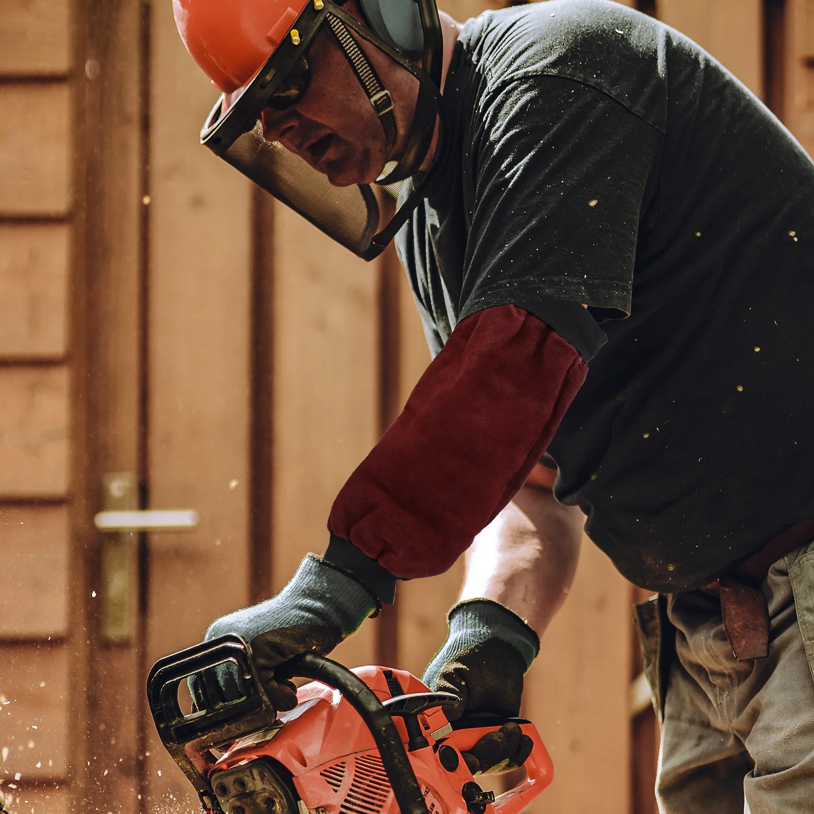 

1 Pair Welding Sleeves Heat Resistant Protective Arm Covers For Work Gardening Grilling Flame Resistance Unisex Labor Sleeves