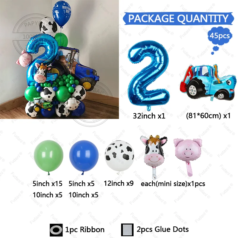 45개/세트 굴삭기 트랙터 숫자 풍선 건설 차량 포일  - Ornament Ball Set 리뷰 및 가격