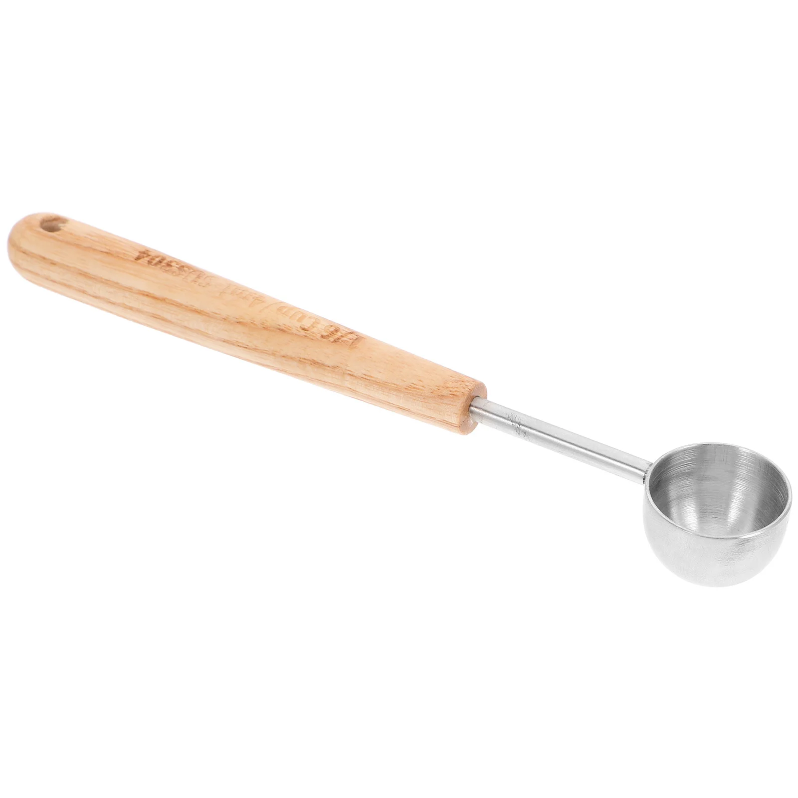 

Golden Stainless Steel Measuring Spoon 8 Ml Creative Wood Handle Coffee Baking Scoop Accurate Measurement Multifunctional