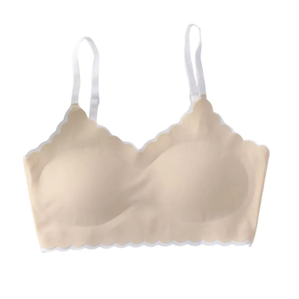 Sujetador cómodo para mujer, sujetador de entrenamiento acolchado suave para chicas adolescentes con correas ajustables, inalámbrico, transpirable para estudiantes para el desarrollo