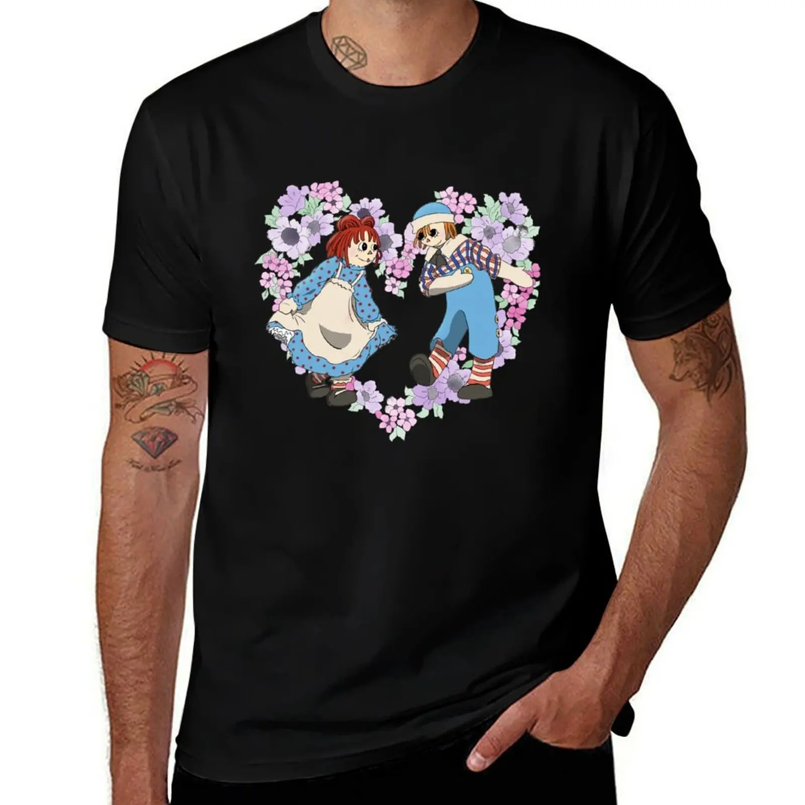 

Candy Hearts and Paper Flowers T-Shirt Simple Graphic Design T-Shirt