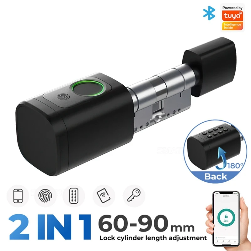 

Intelligent Door Locks Bluetooth Fingerprint Lock Cord Code Swipe Door Lock Household APP Smart European Door Lock