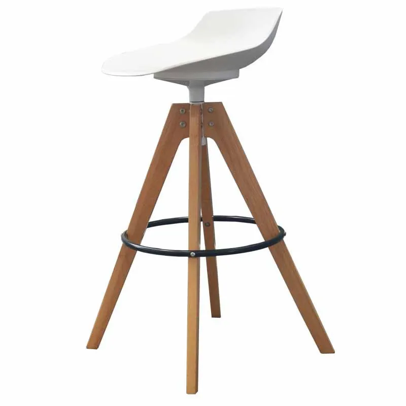 Fashion designer rotating non-lifting bar chair PP solid wood combined with new bar stool bar chair