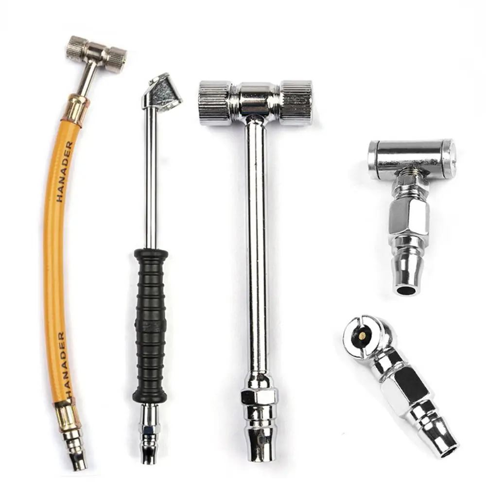 Dual Head Tire Air Pump Nozzle Multifunctional Tyre Air Connection Locking Inflatable Pump Extension Tube Multiple Models