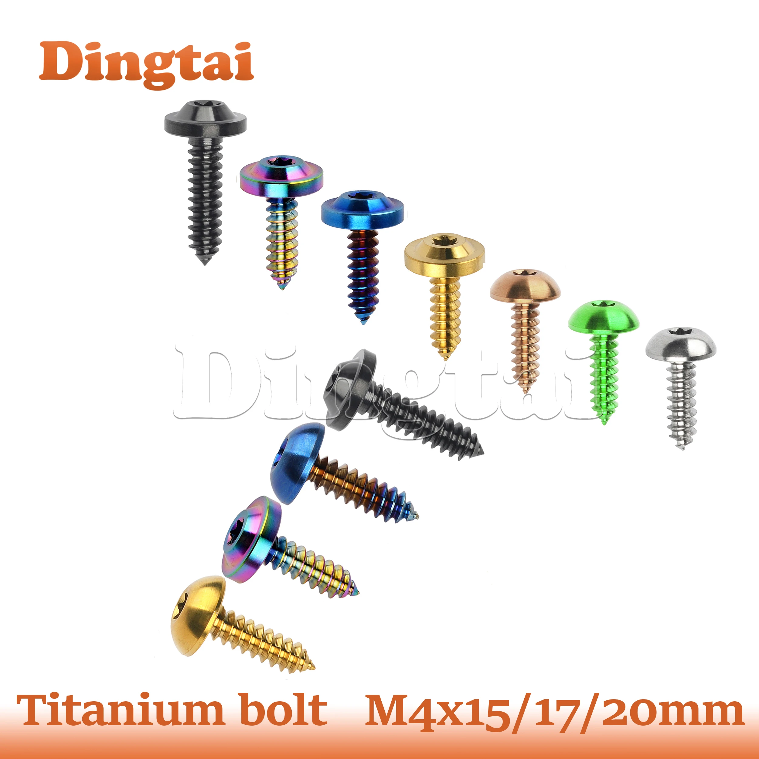 

Dingtai Titanium Bolt M4x15 17 20 mm Self-Tapping Torx Flange Screw for Bike Bicycle Screws