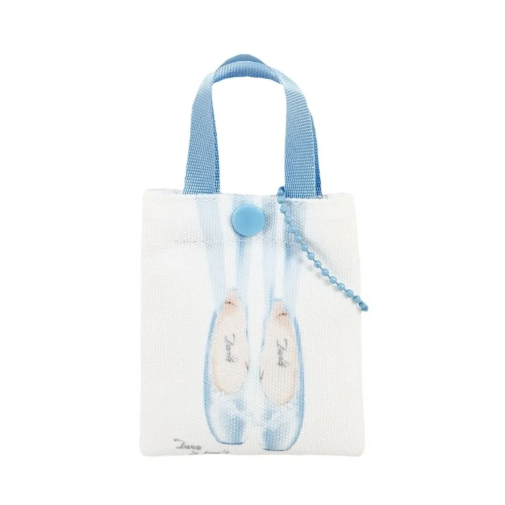 

Portable Canvas Ballet Shoulder Bag Large Capacity Sweet Toe Shoes Drawstring Bag Korean Style Casual Mini Bag Pendant Travel