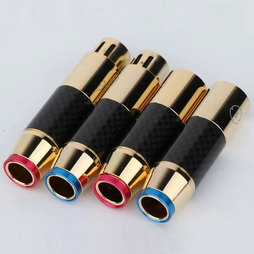 

Разъем Preffair XR1803 XLR из углеродного волокна, позолоченный 24 карата, сбалансированный интерфейс для разъема кабеля динамика