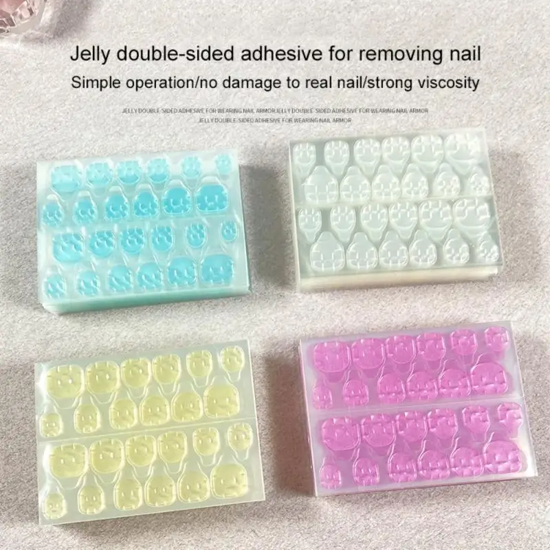 1 Sheet Jelly Glue For Fake Nails Self Adhesive Ultra-thin ultra-sticky 4 Colors Long-lasting and strong easy to operate