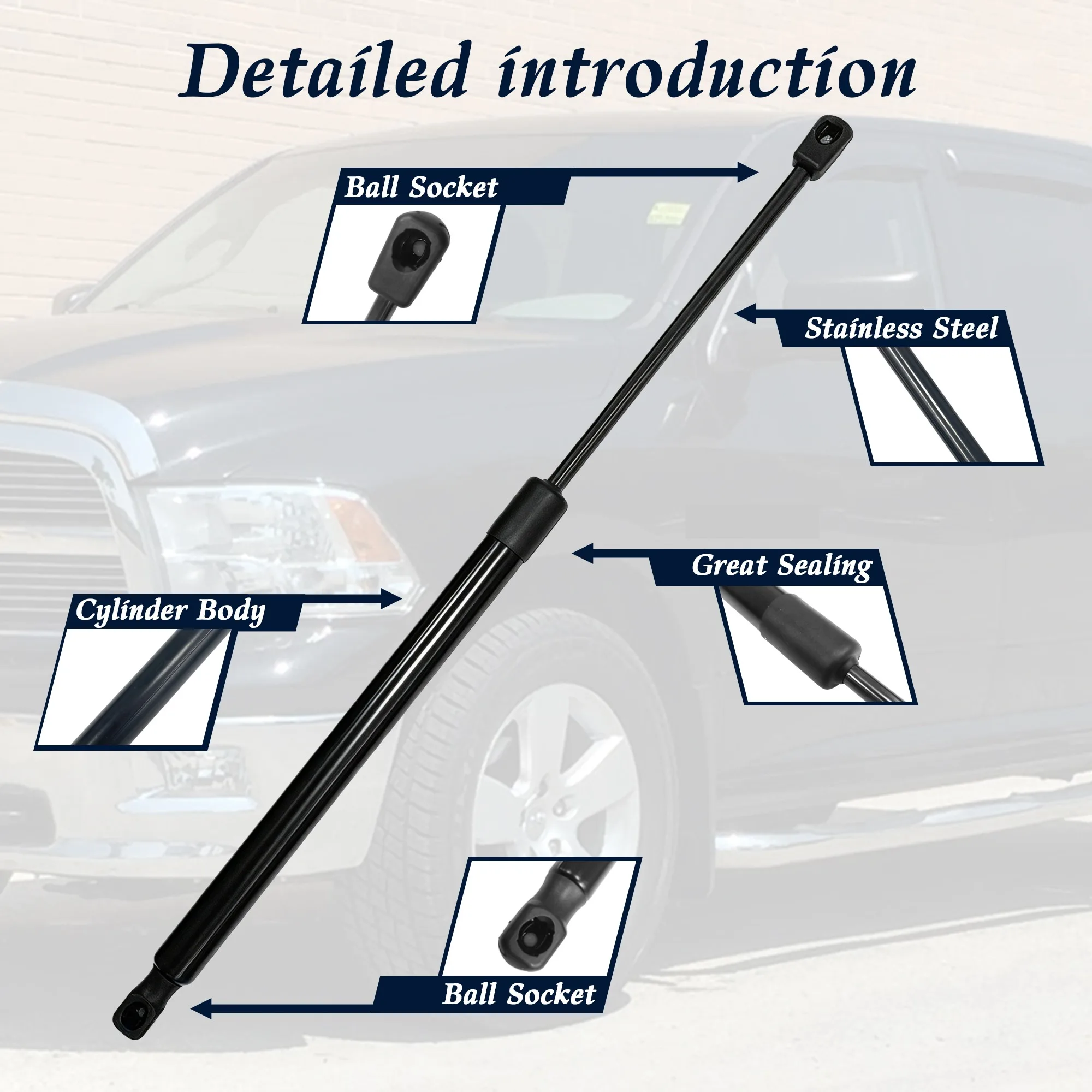 2PCS Front Hood Lift Support Bonnet Gas Struts For Jeep Grand Cherokee Dodge Durango 2011 2012 2013 2014-2022 Shock Absorber Bar