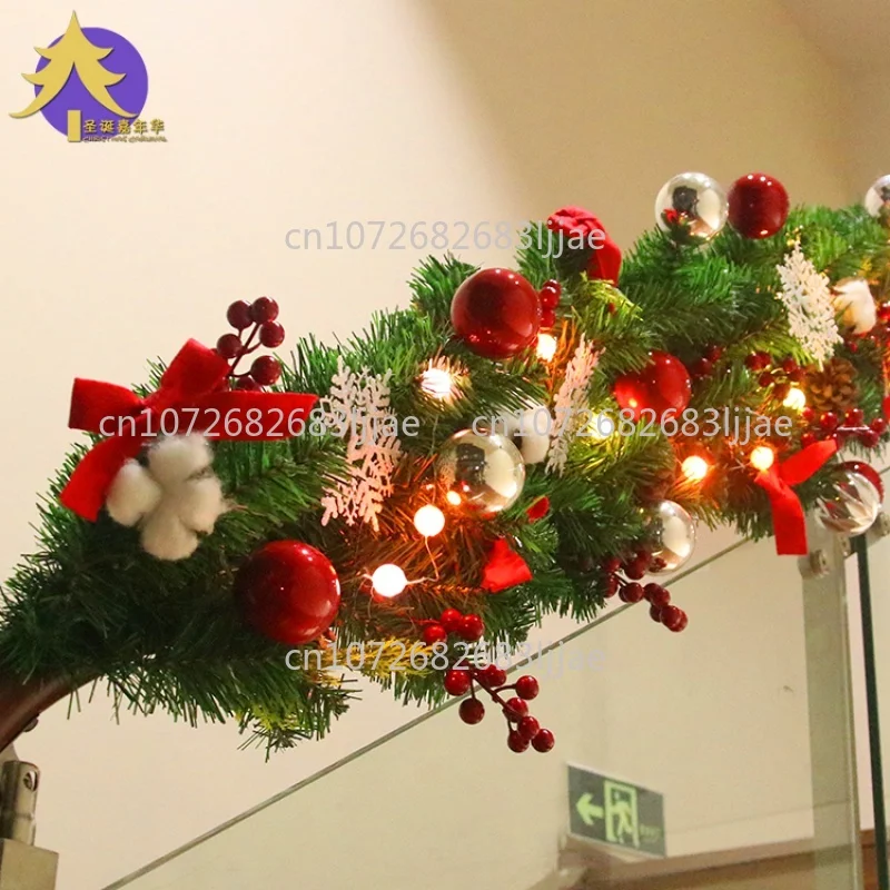 Décorations de noël ins wind 2.7 mètres, couronne de noël en rotin, porte suspendue, fenêtre d'hôtel, pendentif d'escalator