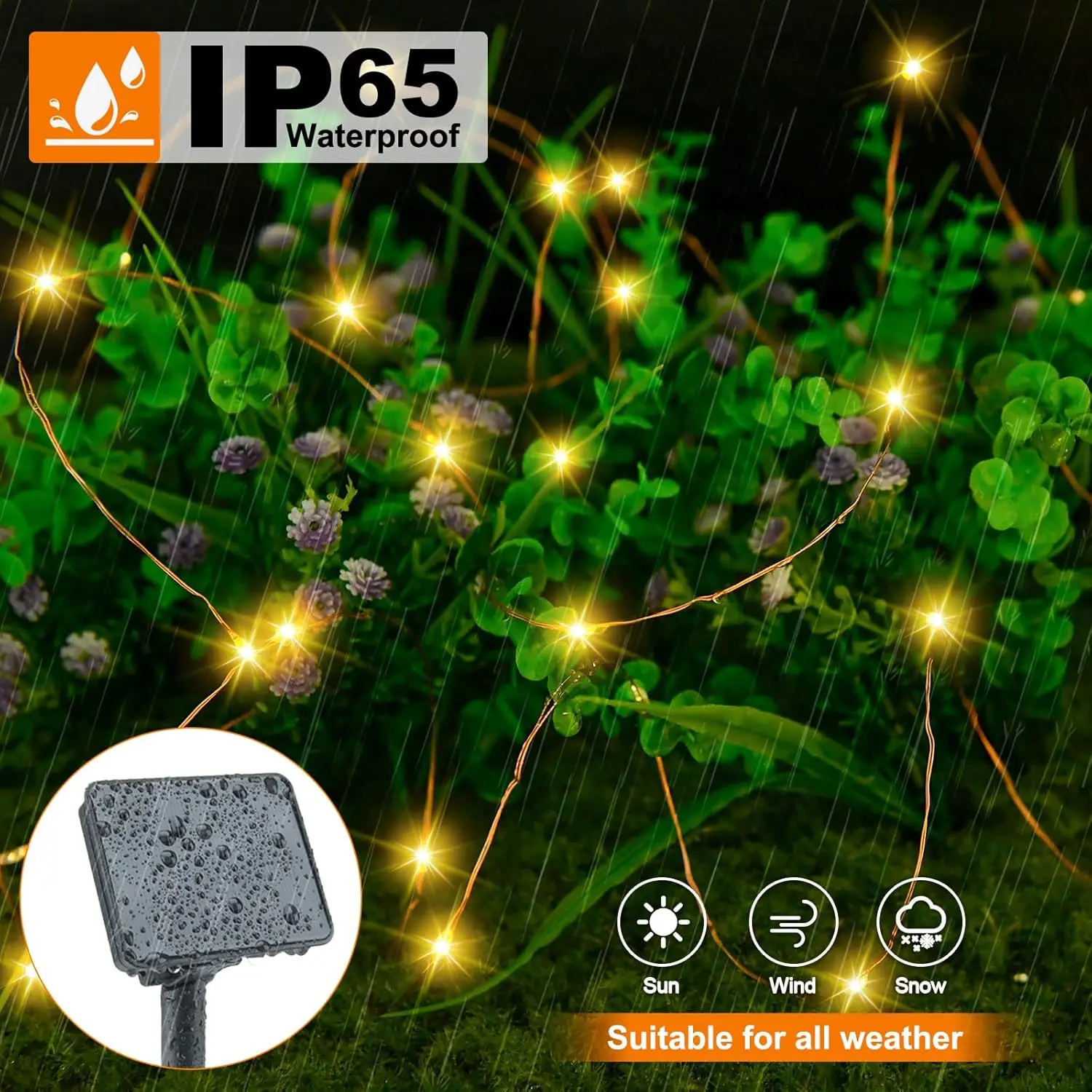 Guirxiété lumineuse LED solaire étanche, fil de cuivre scintillant, extérieur, arbre de Noël, fête de jardin, mariage, 8 modes, lumières dégradées