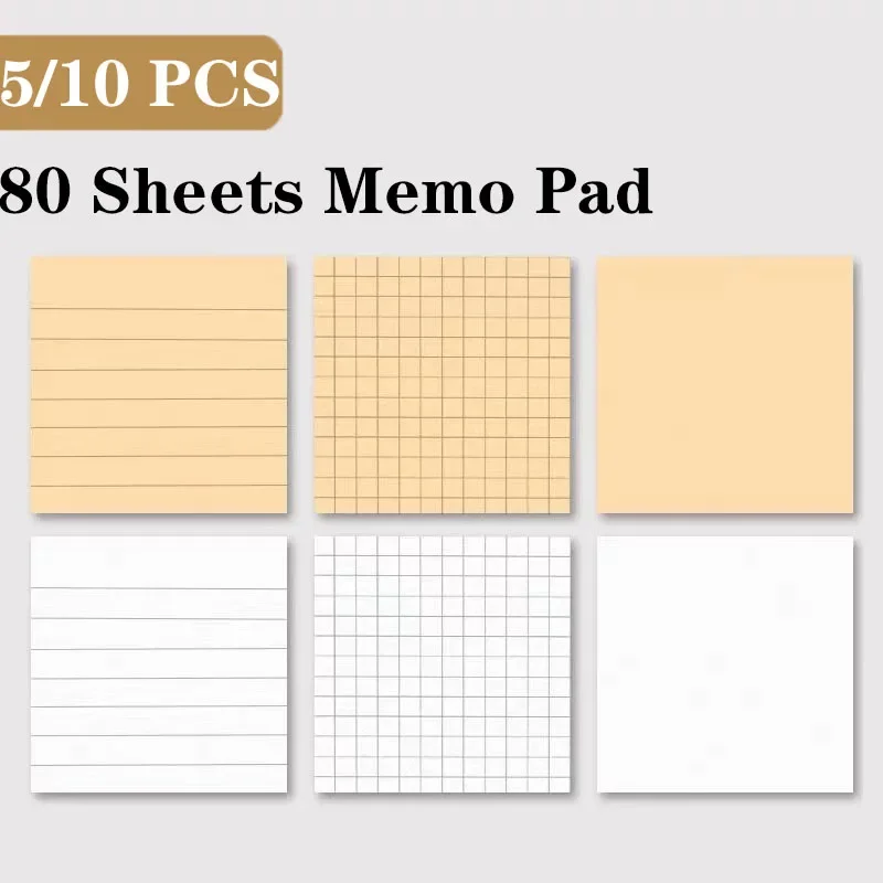 5/10 Stuks 80 Vellen Basis Plakbriefjes Notitieblok Post Bladwijzer Plakbriefjes Het Stickers Memo Pad Kantoorbenodigdheden