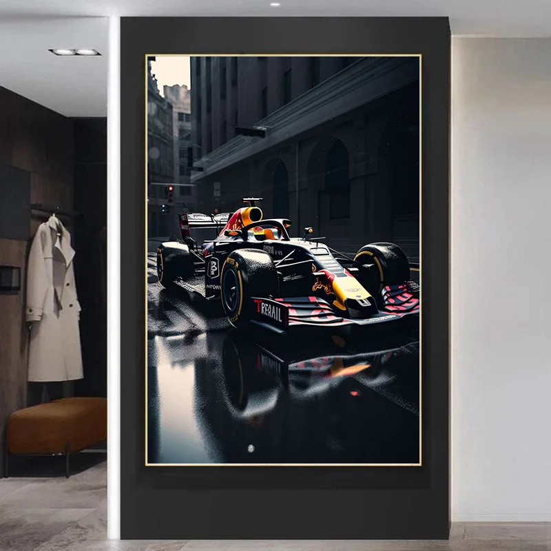 F1 Hamilton Racer Car Red-Bull Black-Mercedes Poster Canvas Painting Wall Art Pictures for Living Room Home Decor Gift