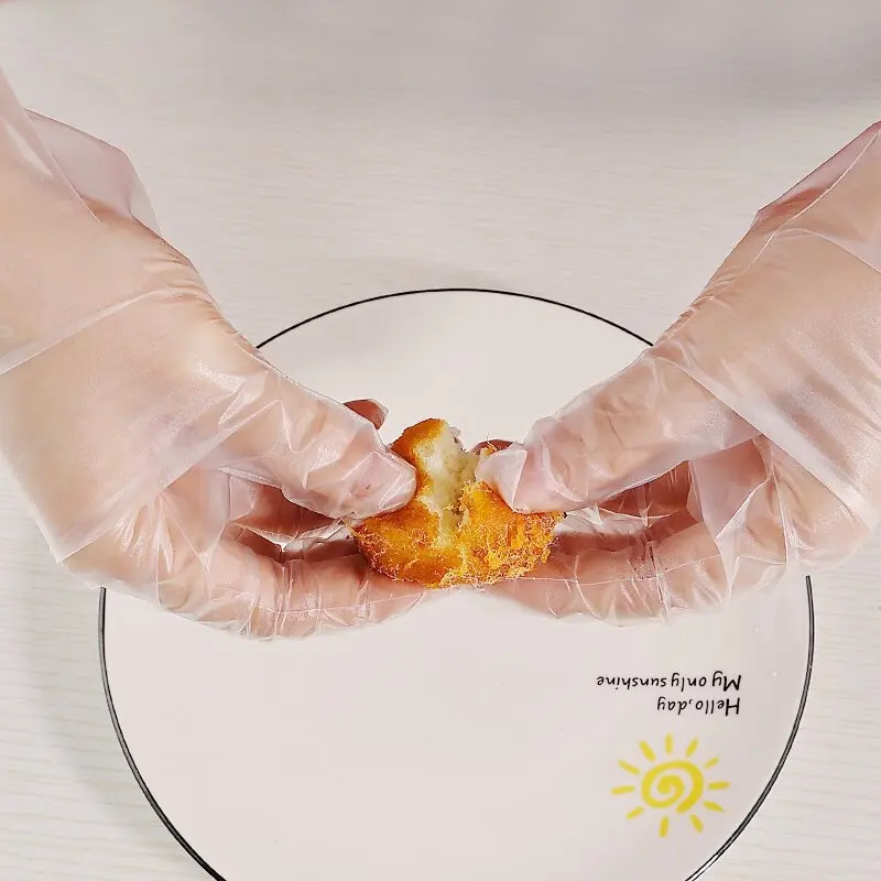 قفازات TPE للاستعمال مرة واحدة - سميكة وغير قابلة للانزلاق ومقاومة للاهتراء، مناسبة للخبز والمطبخ